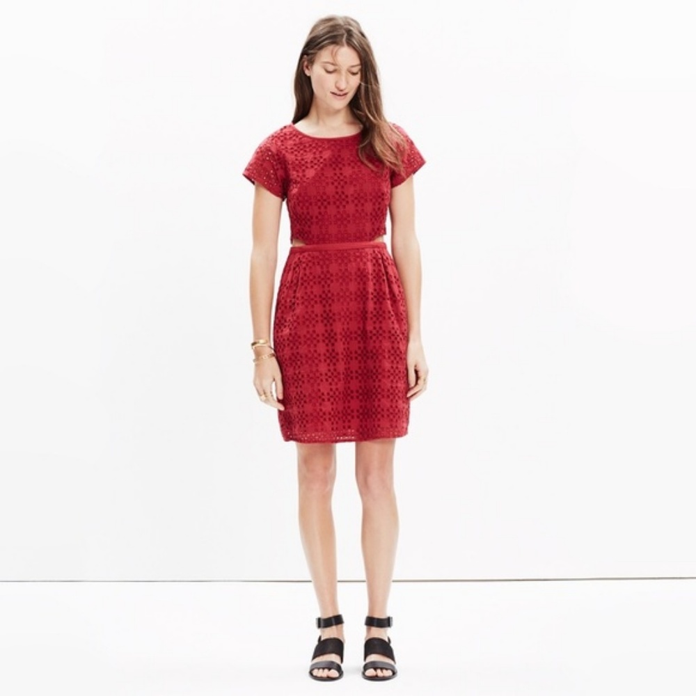 Madewell Eyelet Happening Cutout Dress Sz 12